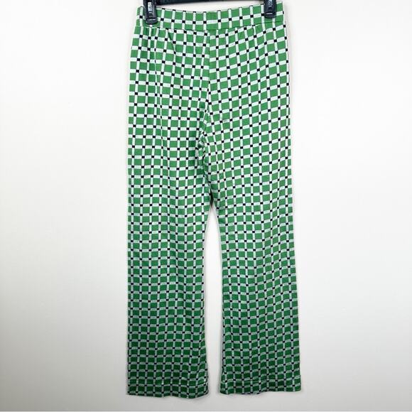Stine Goya Marc Pants Womens Small Green  Retro Check Pull On Trousers - Picture 11 of 12